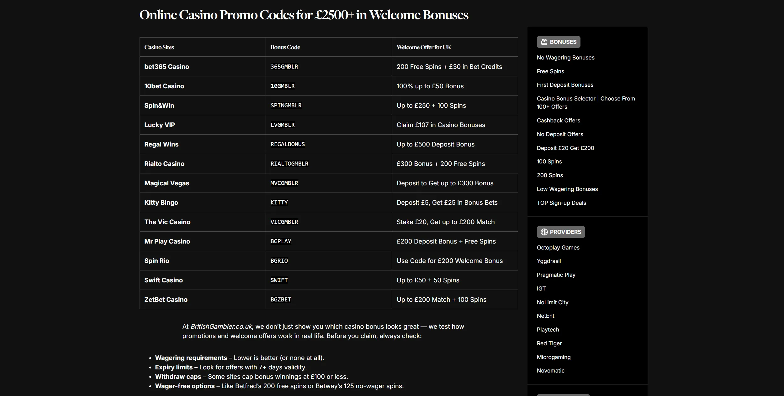 Screenshot of Britishgambler.co.uk - UK Casino Bonus Sites, Promotions & Welcome Offers